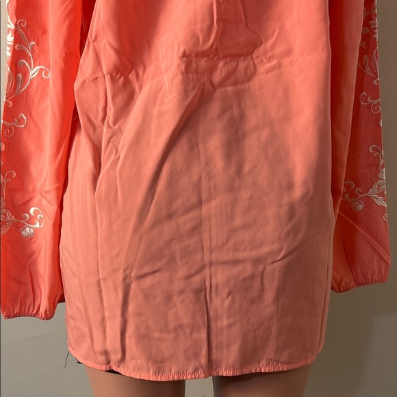 Woman Within Off -Shoulders Embroidered Peasant Top Tunic Size Medium New - Picture 8 of 11